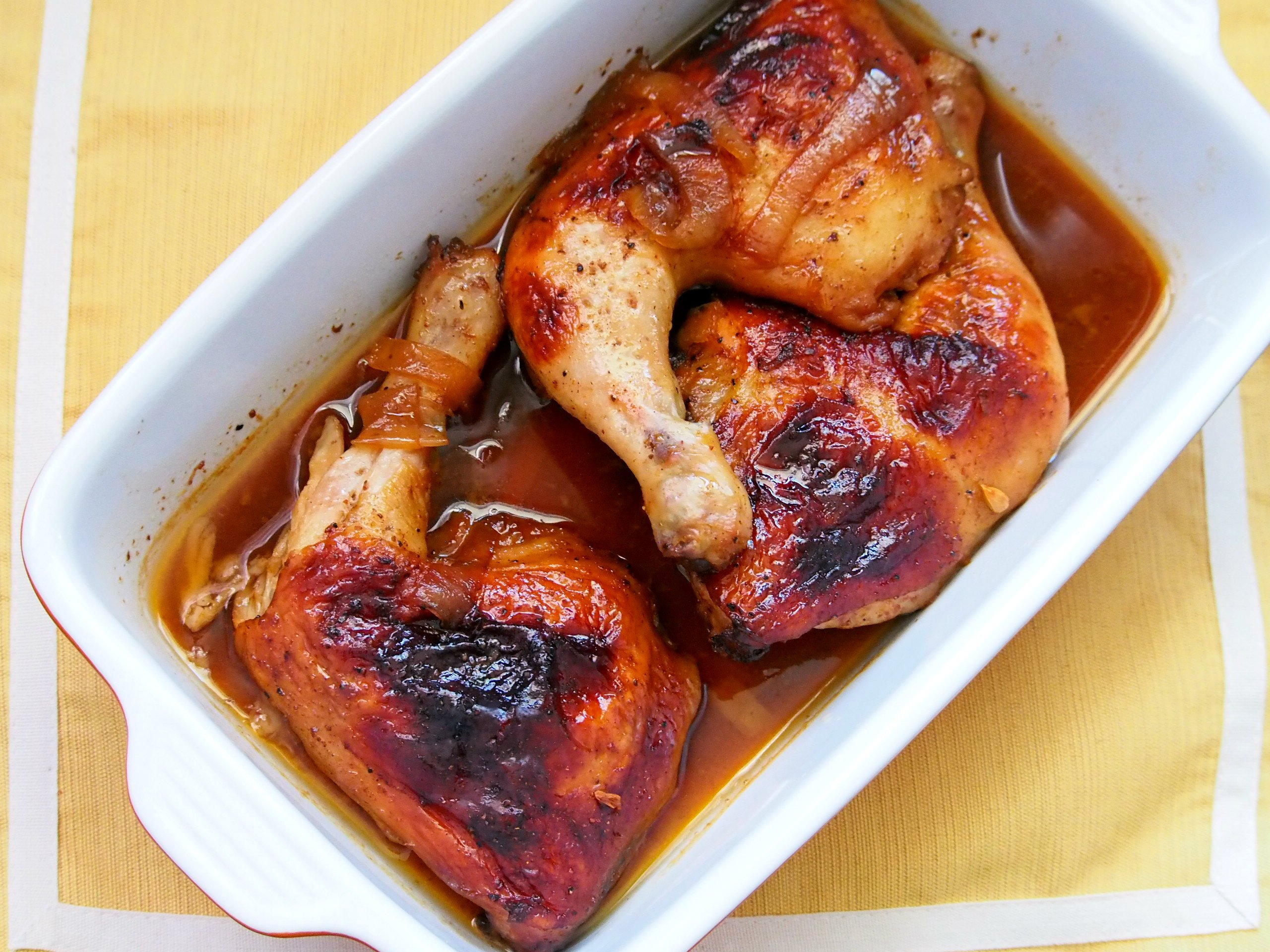Tasty and saucy BBQ chicken to serve to your family on a weeknight. This is your new no-fail easy dinner recipe!