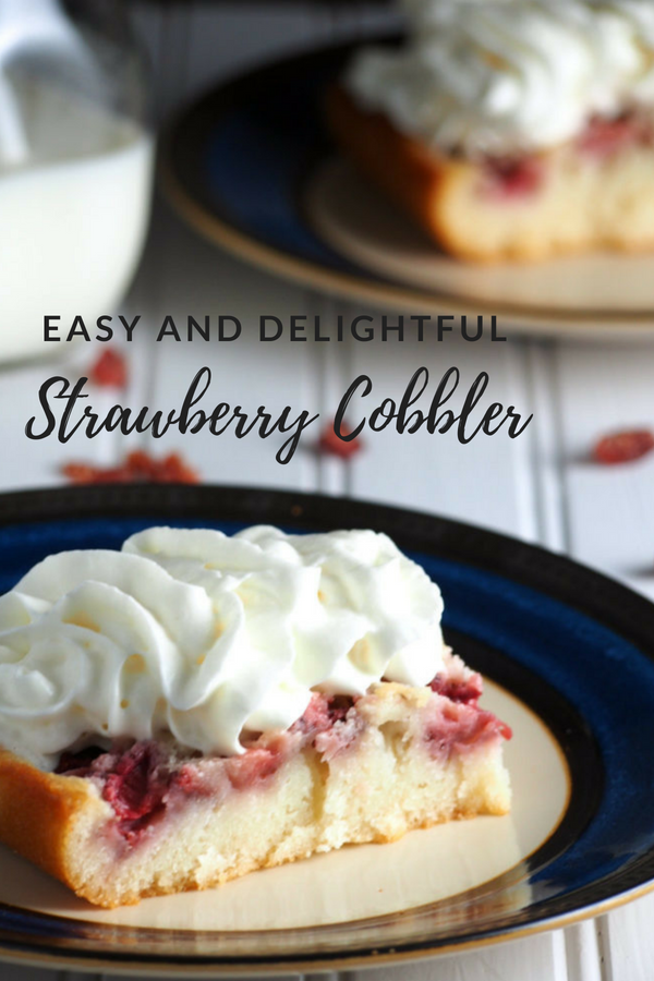 This strawberry cobbler is a very simple dessert to make. It is perfect for those times when you are craving for some rich baked goods but you just can't be bothered with all the work that comes with baking an elaborate dessert. #summer #berries #strawberry @WomanScribbles