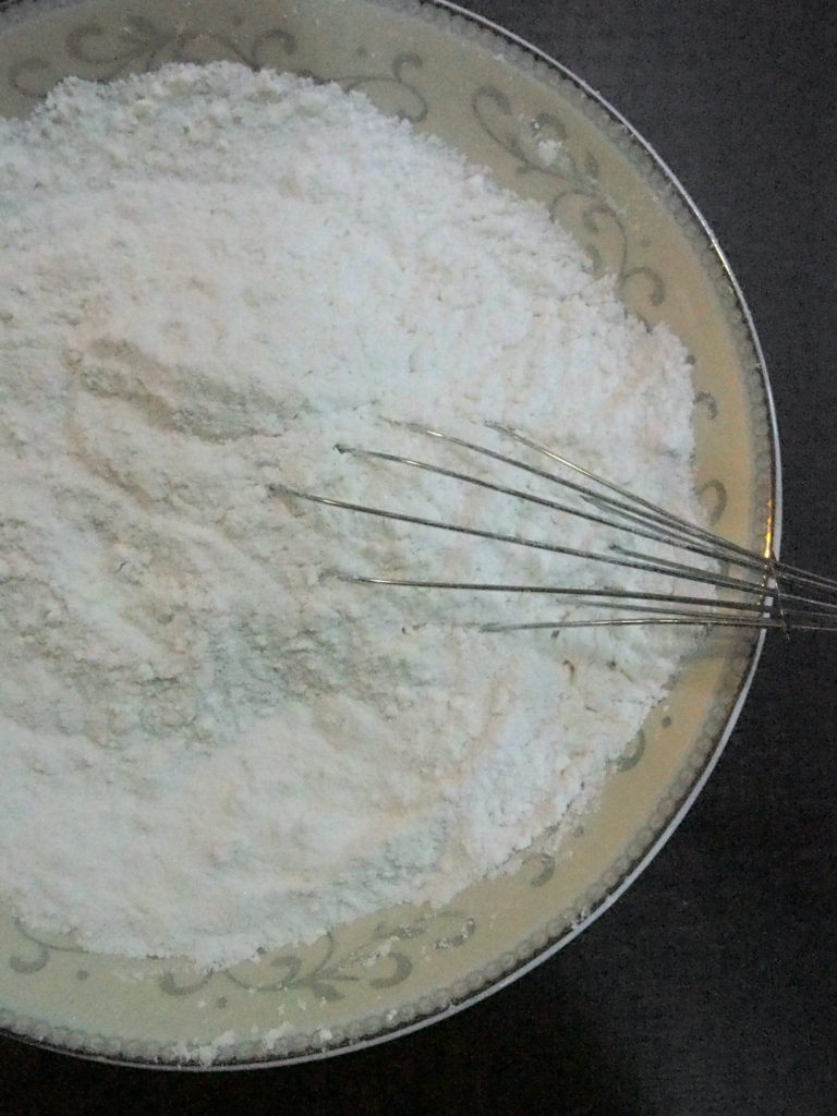 mix dry ingredients of pineapple chiffon