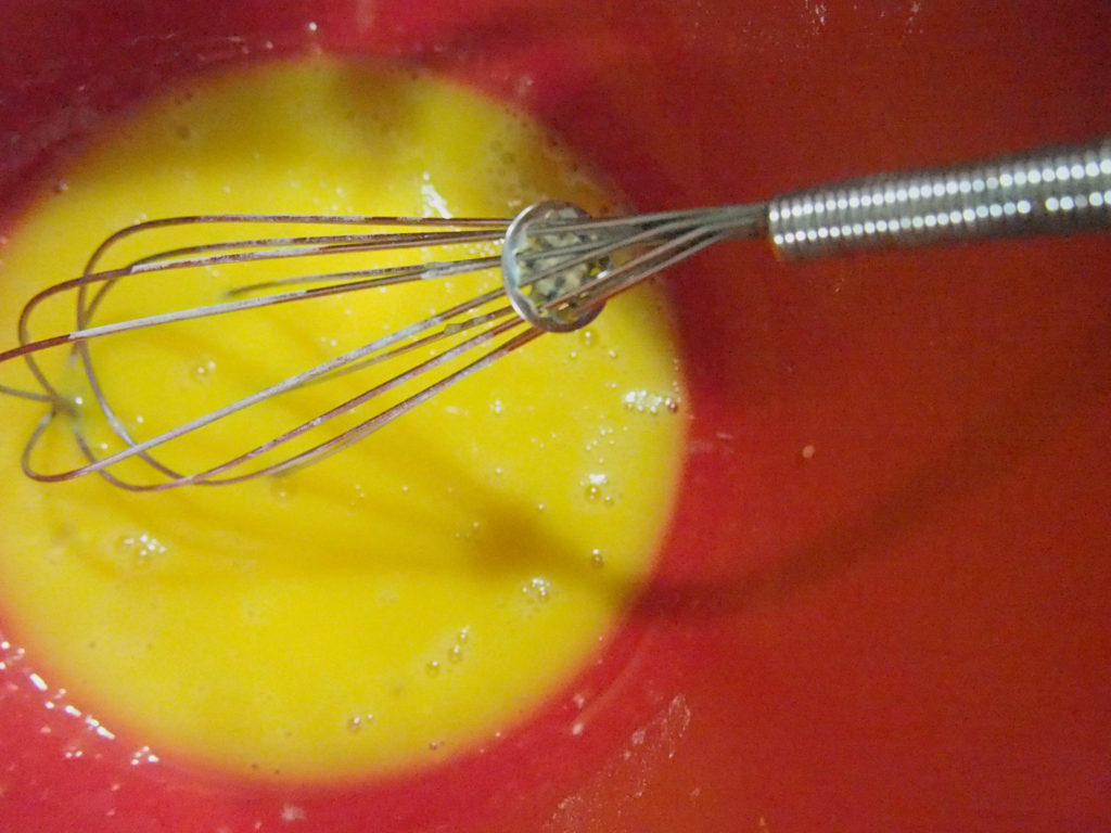 whisking egg yolks pineapple chiffon cake