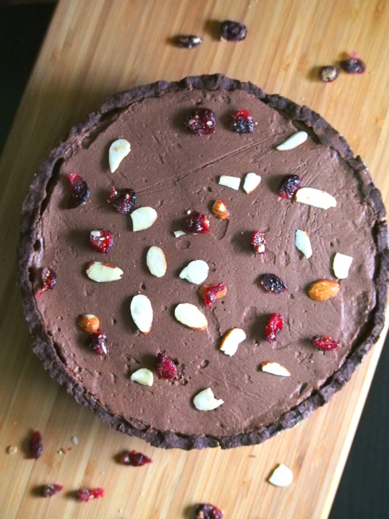 A rich mocha filling is encased in a crisp chocolate crust in this delightful mocha tart recipe.