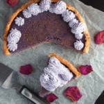 Simply delicous ube pie made of purple yam filling and neslted on a flaky cream cheese pie crust.