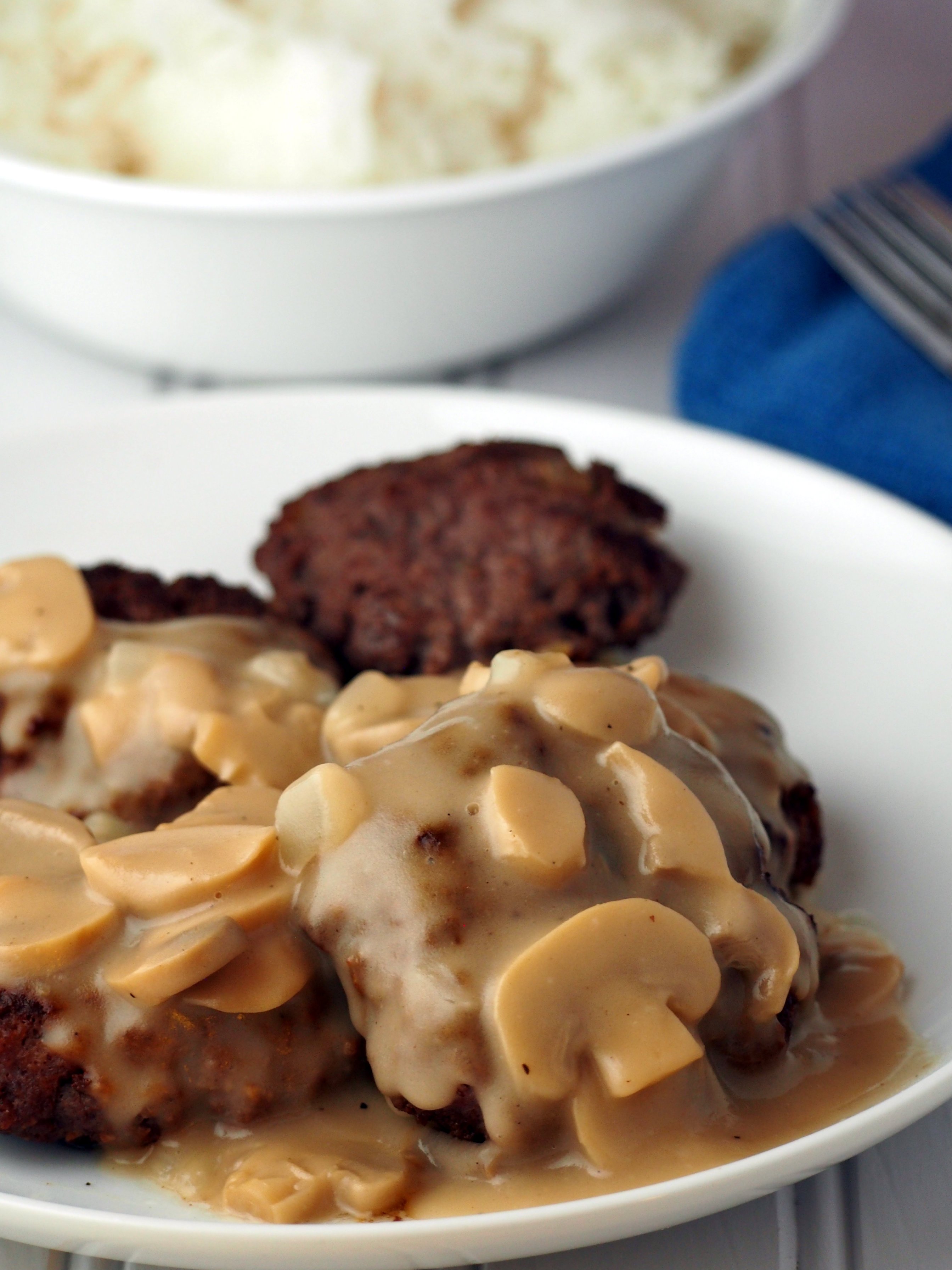 Burger Steak Recipe with Mushroom Gravy  Woman Scribbles