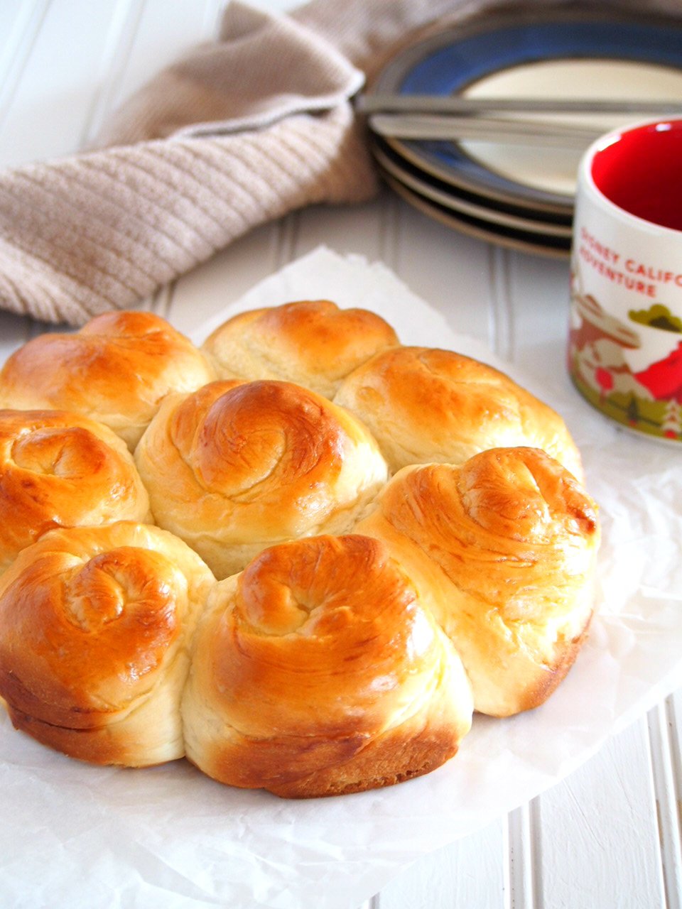 Soft and fluffy milk bread that is perfect on their own but also great with a pat of butter or jam.