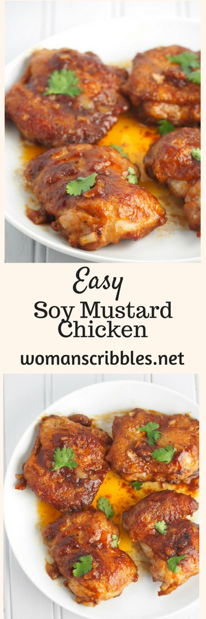 Soy mustard chicken are fried chicken thighs that get smothered in a sweet, salty and tangy sauce.A very tasty dish done in 25 minutes.