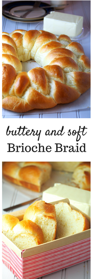 A Brioche braid that is soft and fluffy and perfect on its own or with a pat of butter.