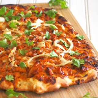 chicken bbq pizza is made of nice chicken pieces with sweet, salty and tangy BBQ sauce on a homemade pizza crust.