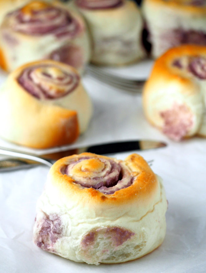 Ube bread rolls are tender,melt in your mouth bread filled with creamy ube ( purple yam) jam.