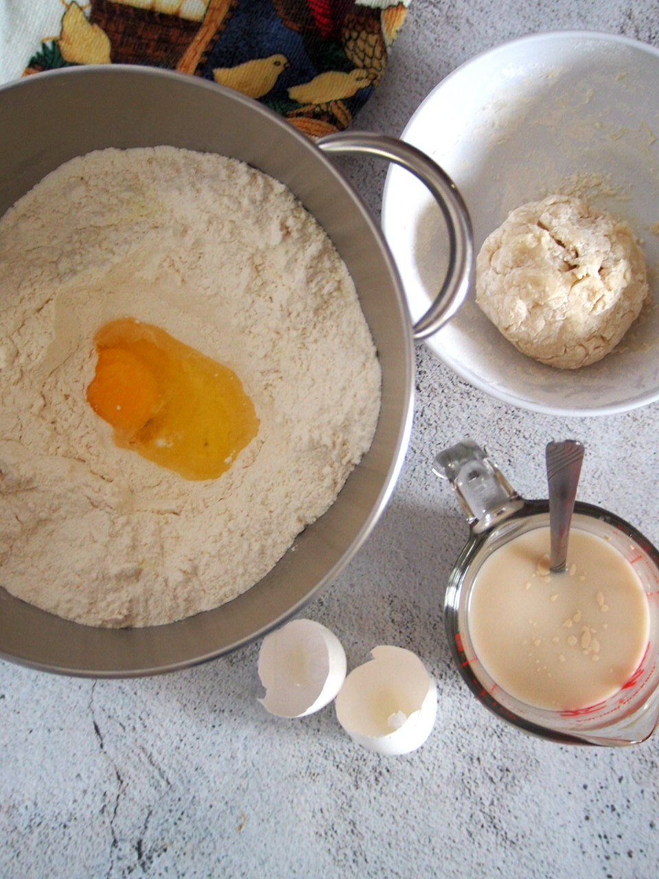 Sugar Buns dough being mixed together.