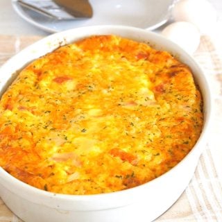 This baked egg casserole is an all-in-one dish complete with potatoes, vegetables, meat and eggs. It is a filling dish perfect to take along on camping, picnics and day trips because it is a complete, nutritious meal that is easy to consume.