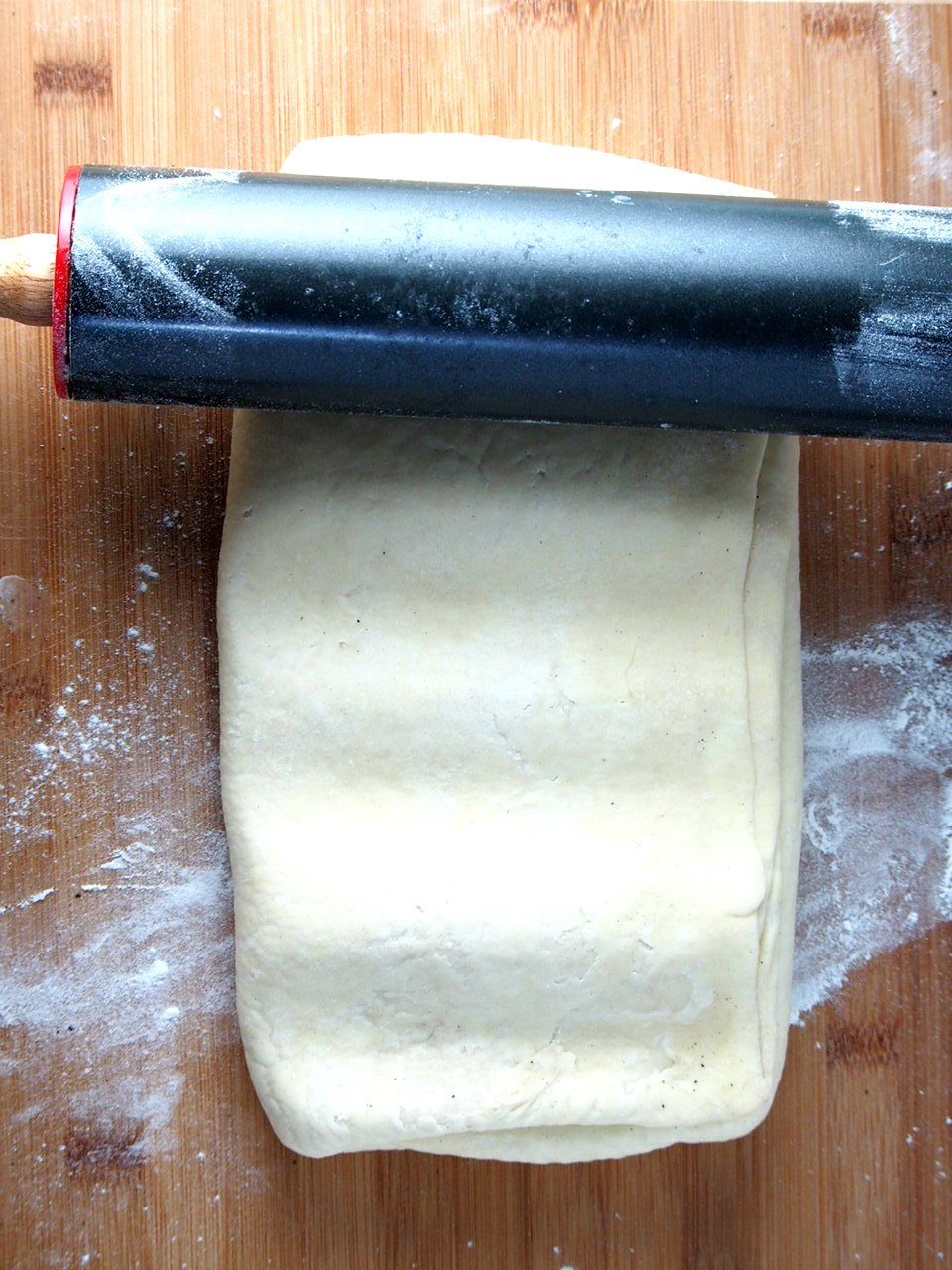 A croissant dough recipe that yields flaky and buttery pastry. It can be used to make a variety of breakfast treats.