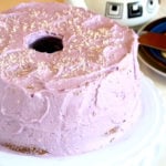 Ube Chiffon Cake is a soft, moist and fluffy cake that is frosted with whipped cream cheese icing and topped with some shredded coconut. It is a perfect cake to serve to a party or potluck.