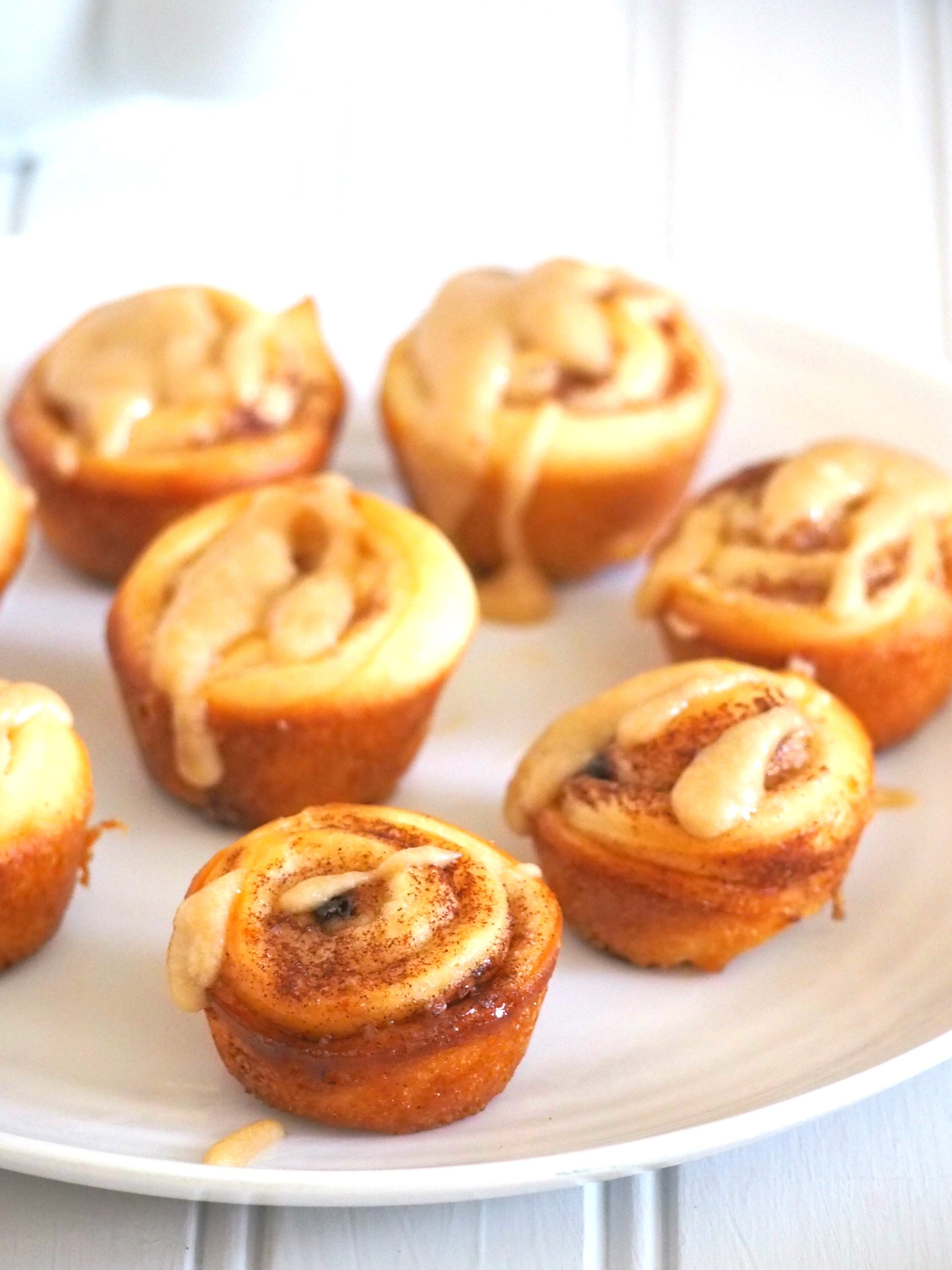 Try this mini cinnamon rolls recipe to yield cute mini buns that are glazed with a creamy coffee icing.