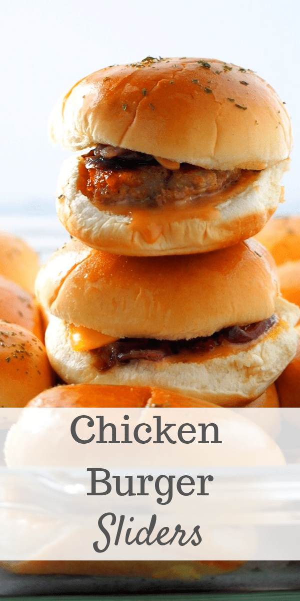 Bring these Chicken Burger Sliders to your next gathering and they will be gone fast before you know it. Tasty chicken patties and sweet caramelized onions, you will be filled and satisfied. #burgers #sliders #Chickenburgers #appetizers