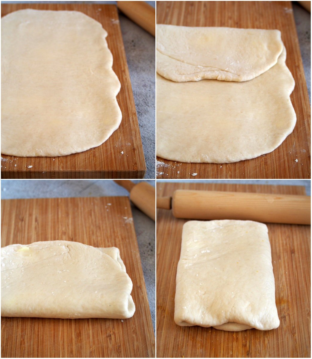Second folding process for the breakfast buns.
