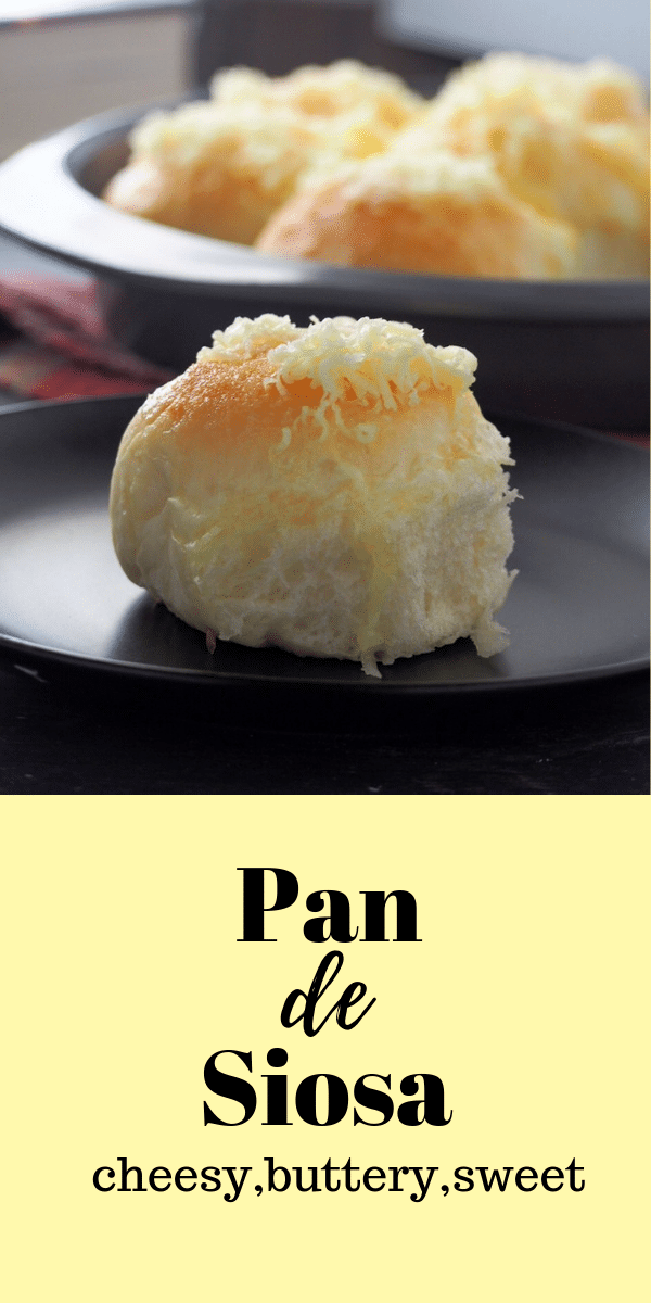 Pan de Siosa, a soft, pull part bread topped with generous toppings of butter, sugar and cheese! It is a delightful bread that you will surely make again and again. #PanDeSiosa #Ensaymada #FilipinoBread