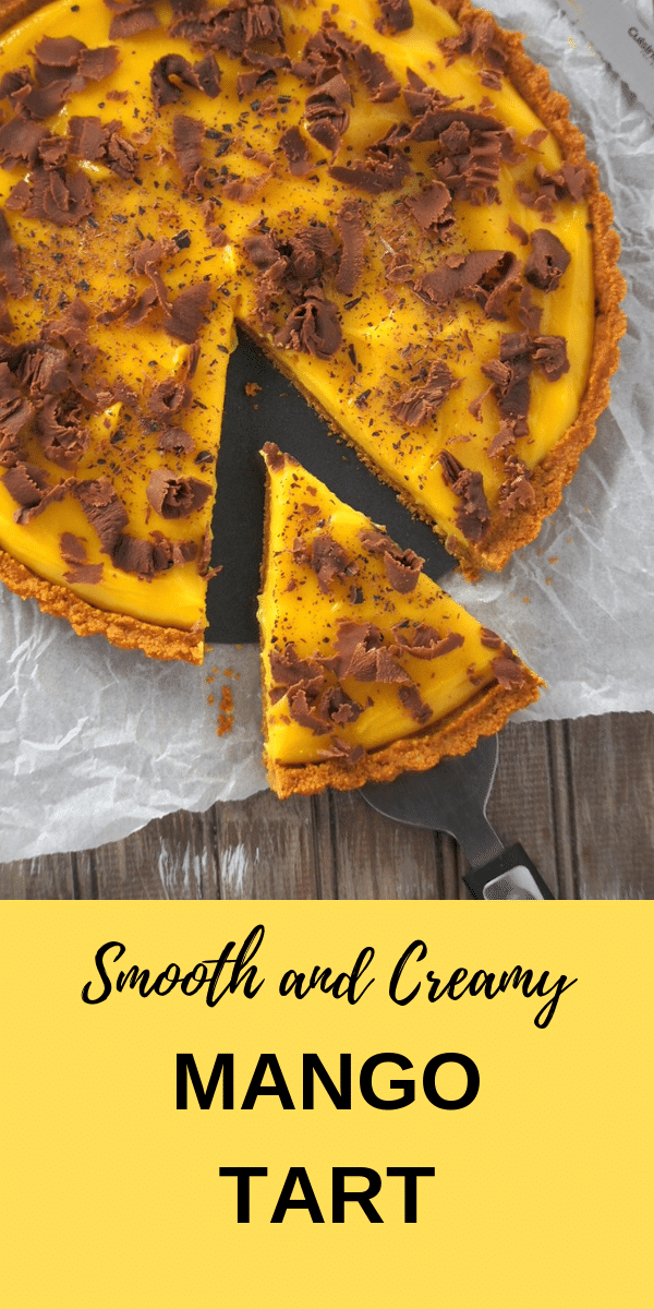 Super creamy and smooth Mango Tart is filled with the most delectable mango cream that is nestled on a Graham crust. This is the ultimate Mango treat! #mango #tart #mangotart | Woman Scribbles