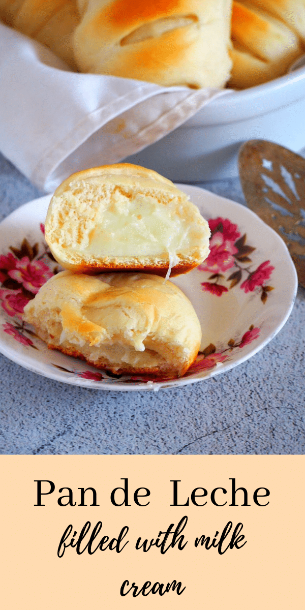 Soft and fluffy buns filled with a creamy and smooth milk cream, you are going to love this Pan de Leche for an indulgent bread treat. #milkybread #PanDeLeche #buns