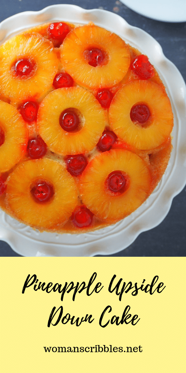 Pineapple Upside Down Cake is a classic dessert with the sweet medley of pineapples and cherries, a luxurious brown sugar topping and a soft chiffon cake base.  #pineapplecake #upsidedowncake #pineapples