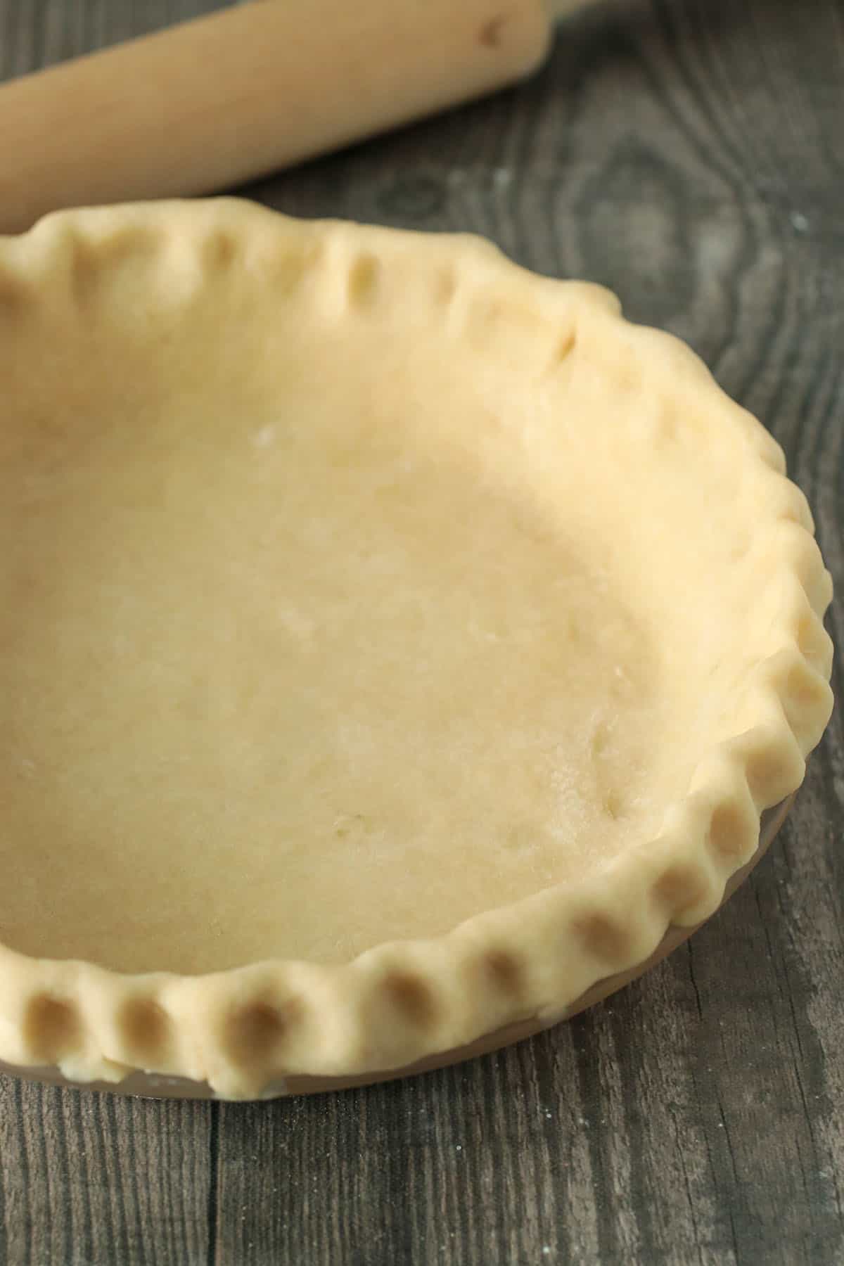 The shaped pie shell.