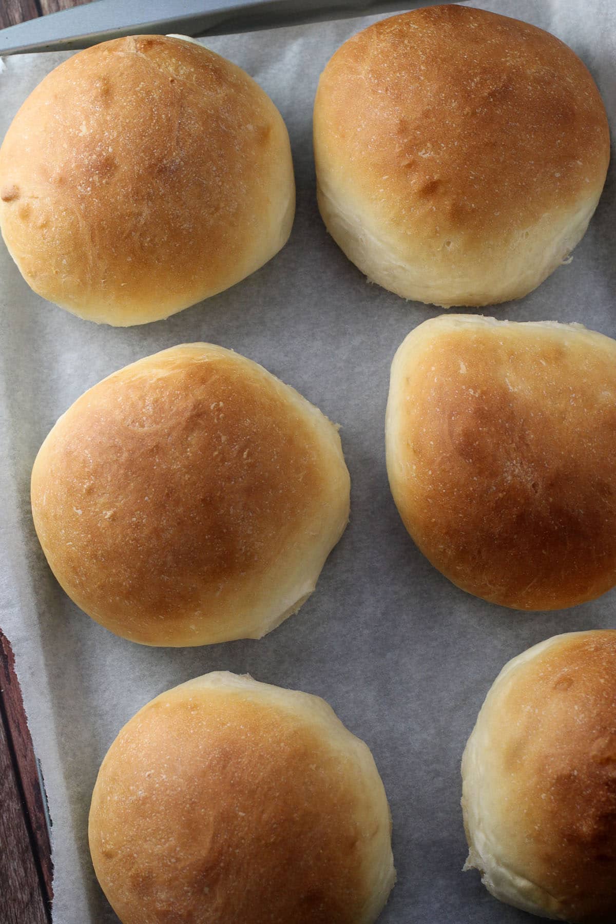 The baked buns for the Korean Cream Cheese Garlic Bread.