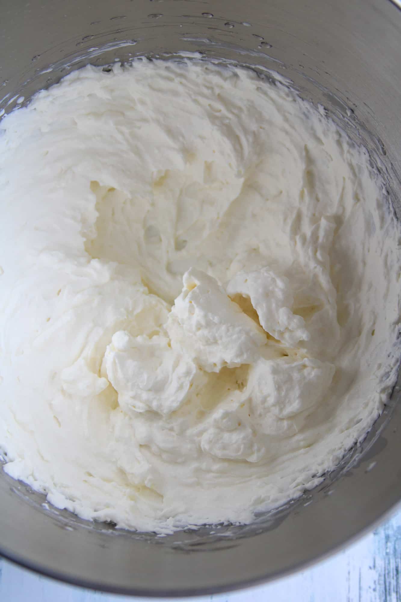The whipped cream filling for Cream buns.