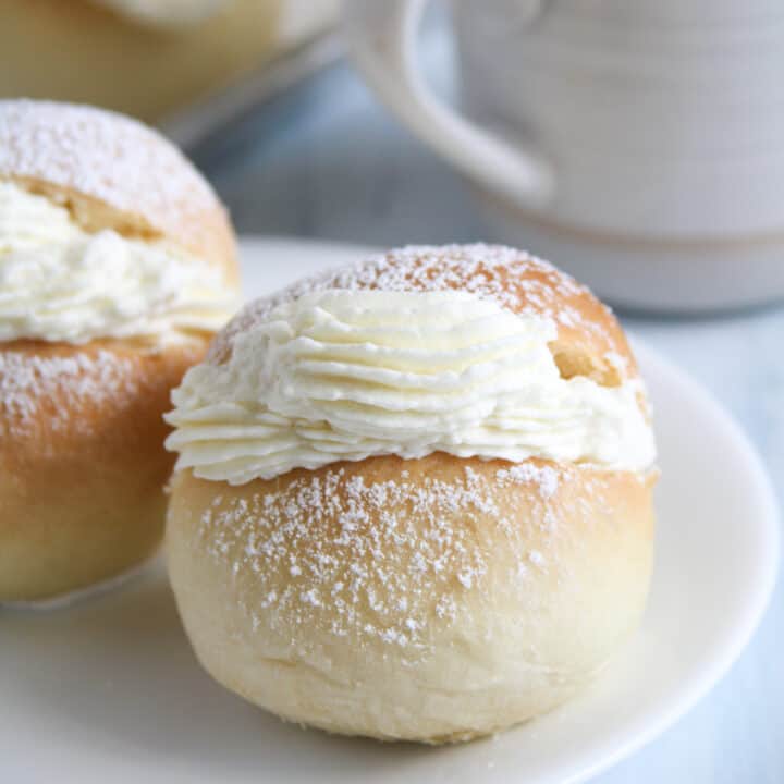 Close up of cream buns.