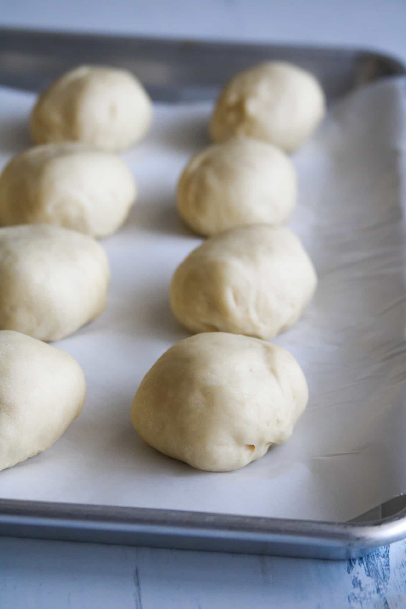 The shaped dough after rising.