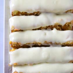 Moist Carrot Loaf Cake with Swirled Cream Cheese