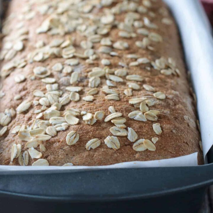 Close up shot of Basic Oatmeal Spelt Bread