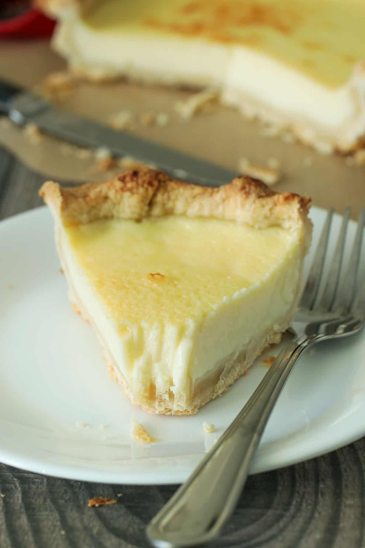 A slice of an Egg Pie.