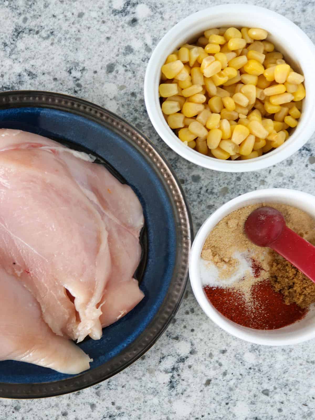 The ingredients for the Cajun Chicken.