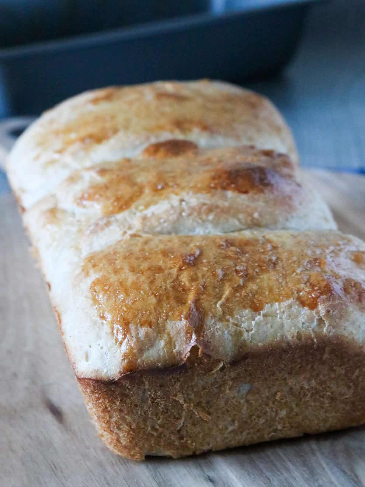 The freshly baked loaf bread.