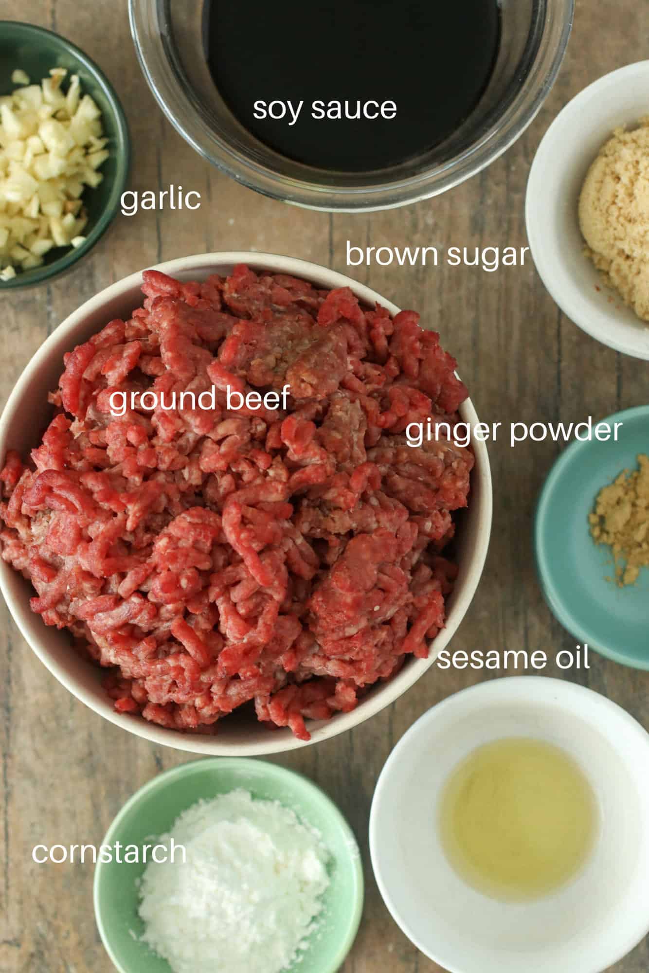Ingredients of Instant Pot Korean Beef.