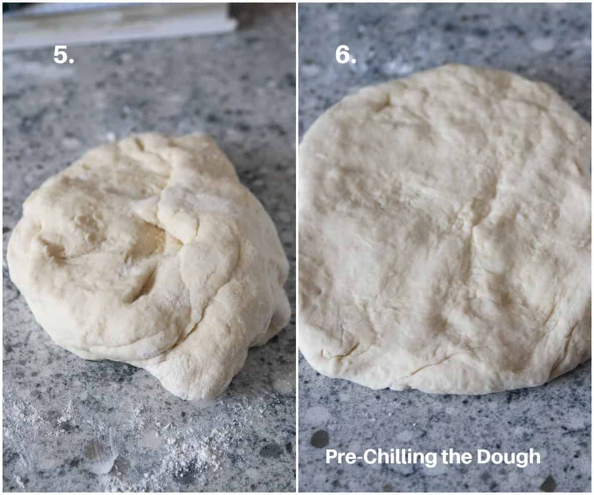 The dough is shaped into rough rectangle before chilling.