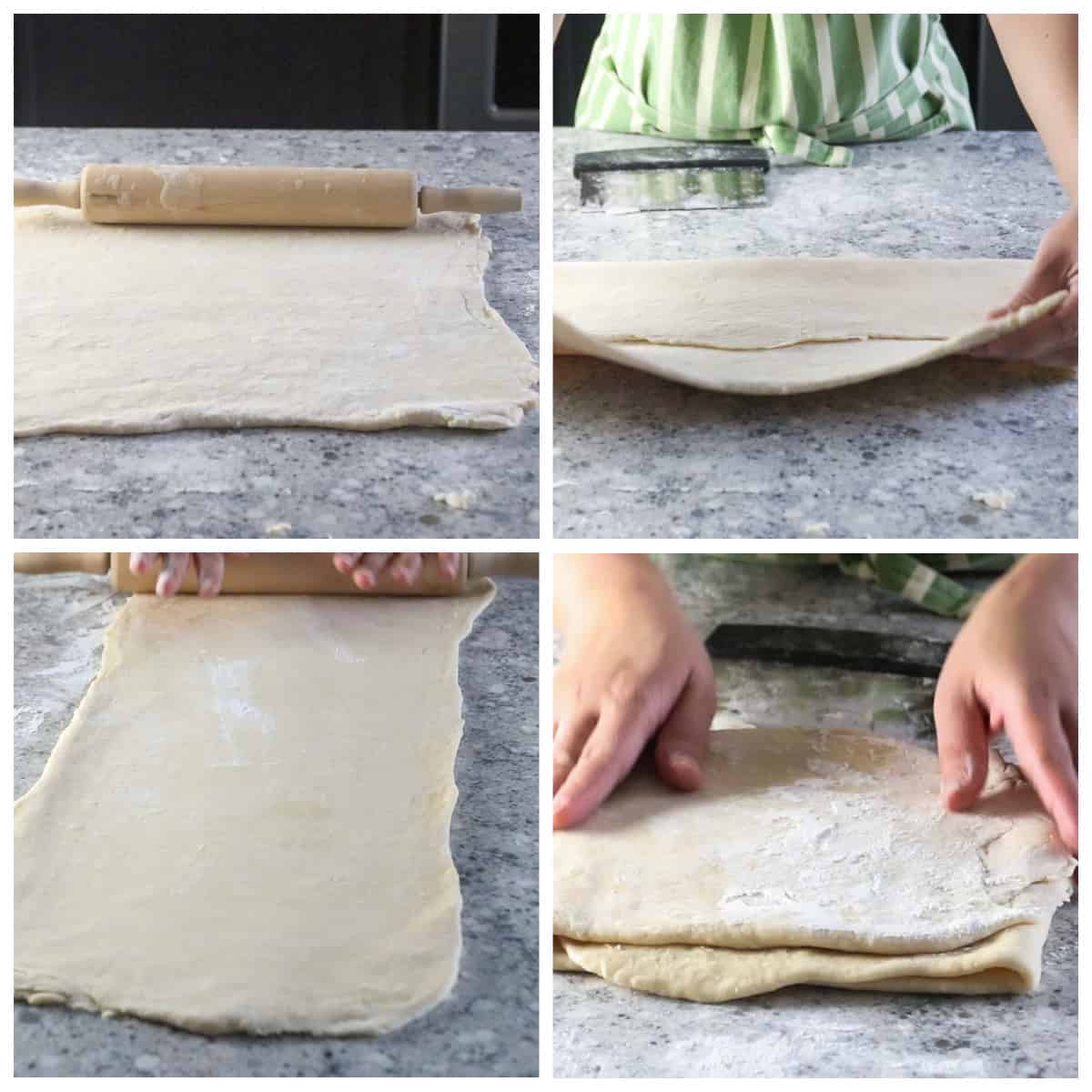 The second series of lamination for the dough.