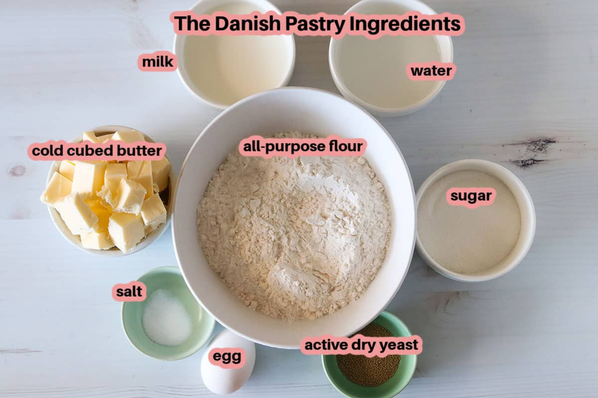 The Danish Pastry ingredients.