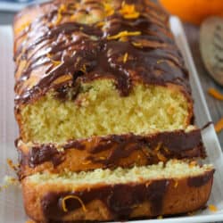 Orange Loaf Cake with Orange Chocolate Glaze