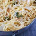 Aglio e Olio on a pan.