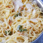 Aglio e Olio on a pan.