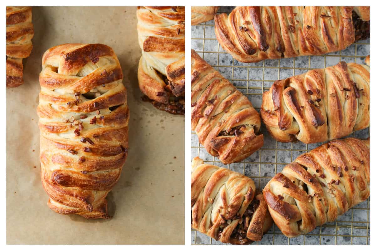 The freshly baked Maple Pecan Danish Pastry.