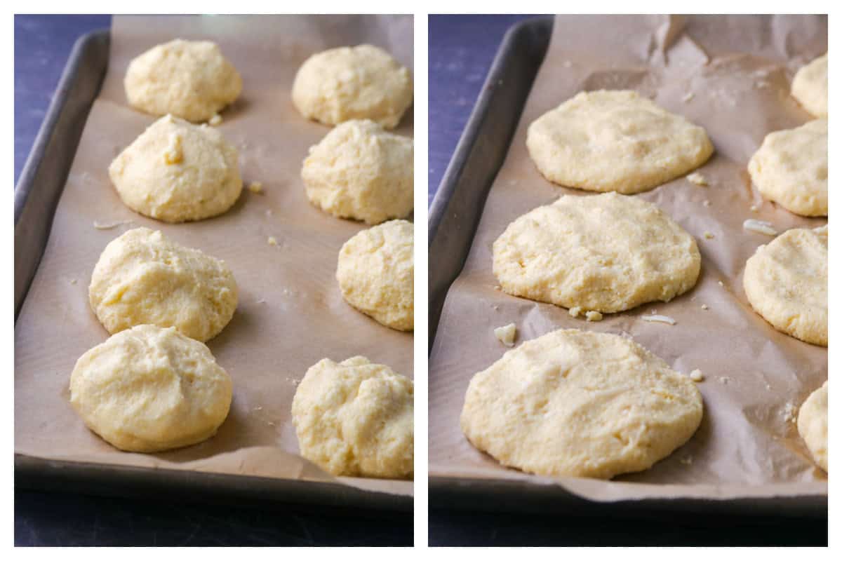 Shaping the Arepa con queso.